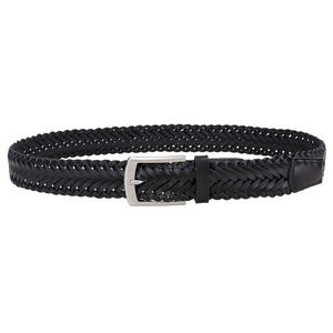 Osprey Mens Dean Plaited Leather Belt / Black
